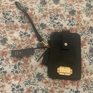 NWT LEATHER CARD HOLDER WRISTLET WALLET MONET